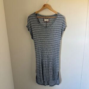 Saturday Sunday Anthropologie Dress Women's SM Grey Striped Ribbed Casual